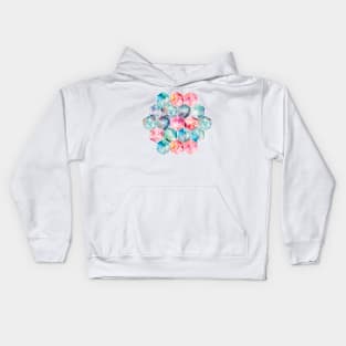 Translucent Watercolor Hexagon Cubes Kids Hoodie